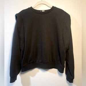 H&M black crewneck sweatshirt with fun details, size medium